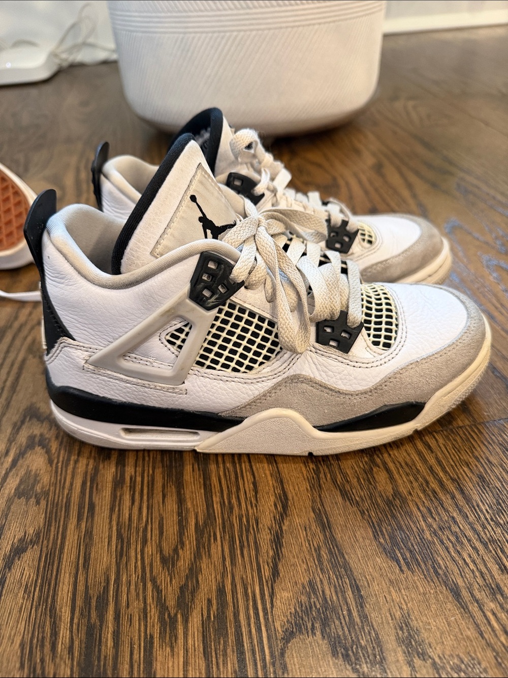 Nike Kids White and Black Basketball Sneakers